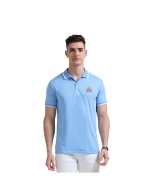 Greys&Blues PrimoKnit Polo Tshirt- Sky Blue with White Tipping